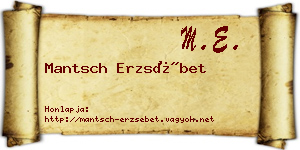 Mantsch Erzsébet névjegykártya